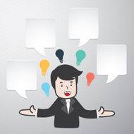 Businessman talk with speech bubble icon