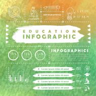 watercolor background education infographic