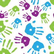 Colorful Handprint Seamless Tile N2