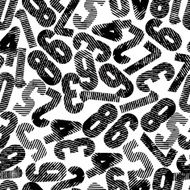 Striped black seamless pattern rubbed tall decorative numbers