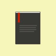 Book with bookmark modern minimal flat design style vector illustration