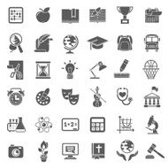 School Icons Dark Silhouettes