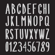 handwritten font hand drawn sketch alphabet and numbers N3