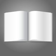 Blank white vector opened book magazine or photo album for N2