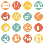 Vector Set of School Subjects Icons N6