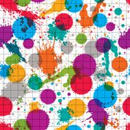 Vector ink splash seamless pattern with rounded overlap shapes N2