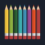 Vector of coloured pencil set