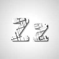 Colorful letter alphabet N168