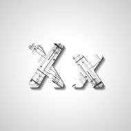 Colorful letter alphabet N173