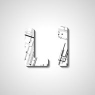 Colorful letter alphabet N187