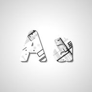 Colorful letter alphabet N189
