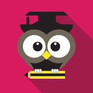 Owl and pencil