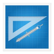 blueprint and ruler instruments N11