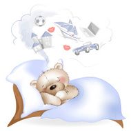 The bear sleeps and dreams about the gifts