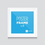 Poster mockup template with white square frame
