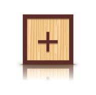 Vector positive sign wooden alphabet block N2