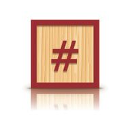 Vector grid sign wooden alphabet block N2