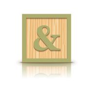 Vector and sign wooden alphabet block N2