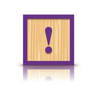 Vector exclamation point wooden alphabet block N2
