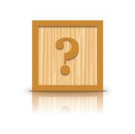 Vector question mark wooden alphabet block N2