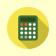 Calculator icon Flat long shadow design