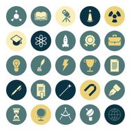 Flat design icons for education and science