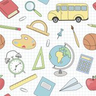 seamless school vector pattern