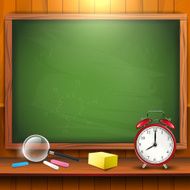 School supplies and empty blackboard N2