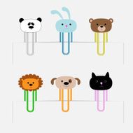 Paperclips set with animal heads Panda rabit dog cat lion N2