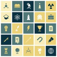 Flat design icons for education and science N2