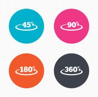 Angle degrees icons Geometry math signs N31
