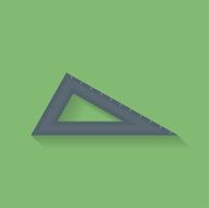 Icon of triangle ruler Flat style
