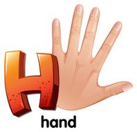 Letter H for hand