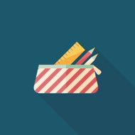 pencil box flat icon with long shadow eps10 N40