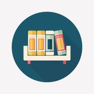 bookshelf flat icon with long shadow eps10 N15