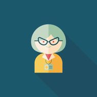 businesswoman flat icon with long shadow eps10 N11