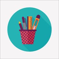 Pen Holder flat icon with long shadow eps10 N13