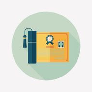 diploma flat icon with long shadow eps10 N23