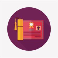 diploma flat icon with long shadow eps10 N24
