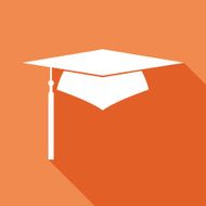 Orange Graduation Cap Icon