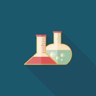 test tube flat icon with long shadow N70