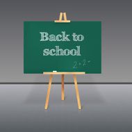 Green school board with chalk on a tripod N2