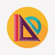 Ruler flat icon with long shadow eps10 N35