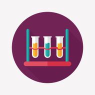 test tube flat icon with long shadow N71
