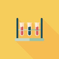 test tube flat icon with long shadow N72