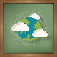 Global design on blackboard background clean vector