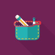 pencil box flat icon with long shadow eps10 N42