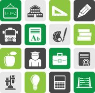 Silhouette school and education icons