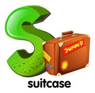 Letter S with a suitcase