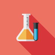 test tube flat icon with long shadow N74